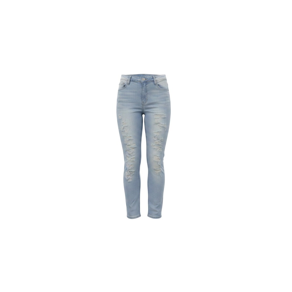 rue21 Skinny Jeans Womens 13/14R Light Blue Excellent Distressed High Rise
